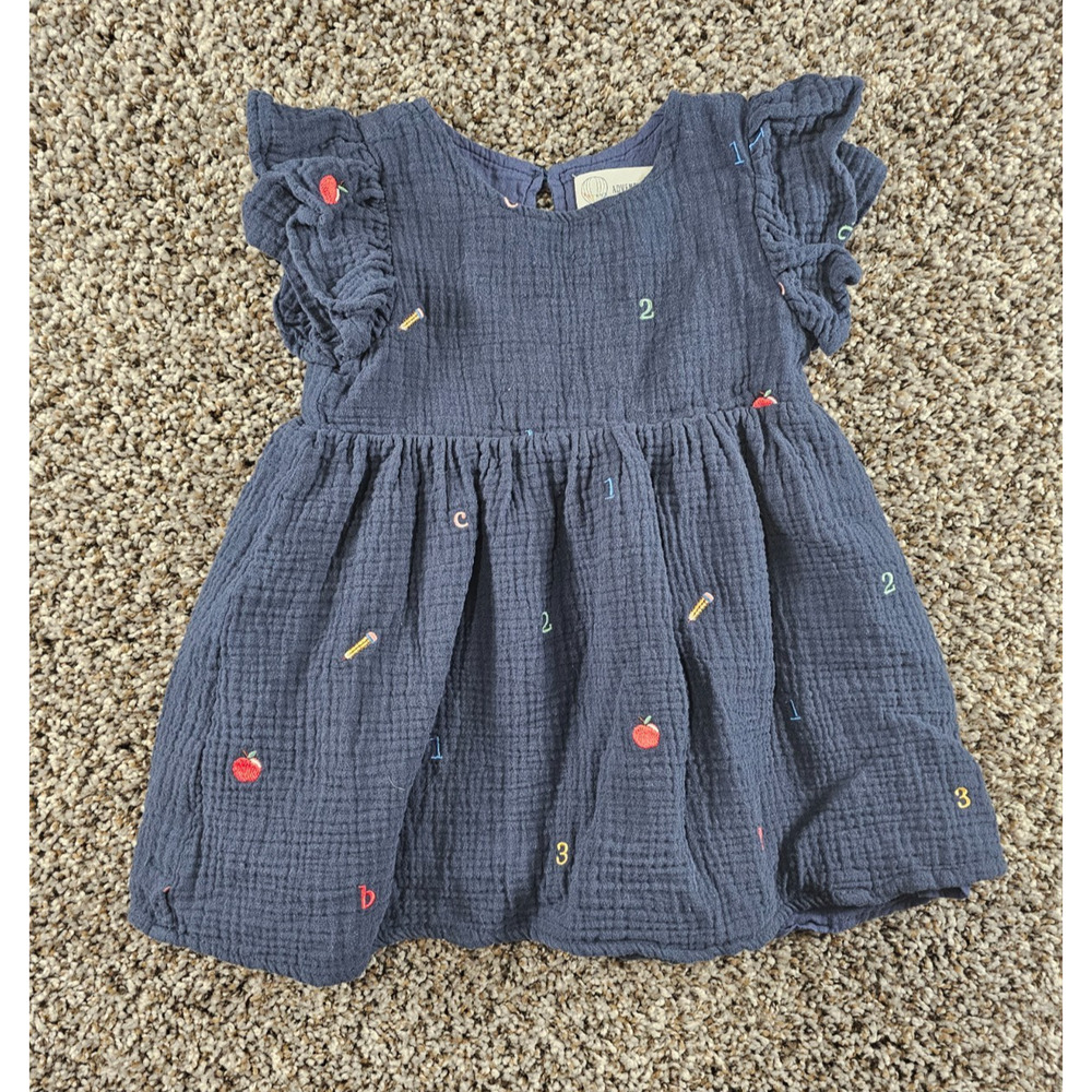 Adventurewear 360 Girls Sz 3T Dress Alphabet ABC Embroidered School Blue